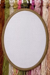 Tambour for cross stitch on sacking