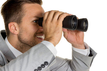 Manager mit Fernglas
