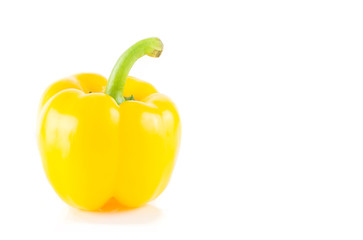 Yellow sweet pepper on white
