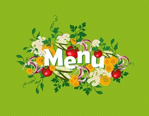 Healthy food menu illustration