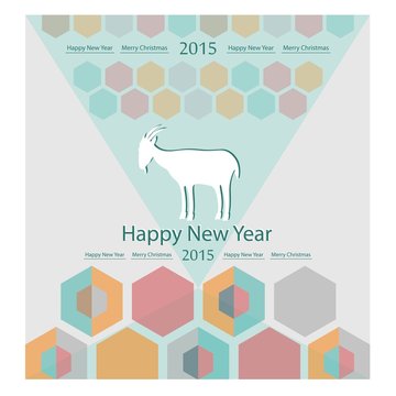 goat on the background of hexagons infographics calendar