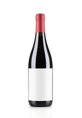 Red Wine Bottle With Blank Label - CLIPPING PATH