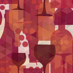 Fototapety  Wino i napój bezszwowe tło wzór