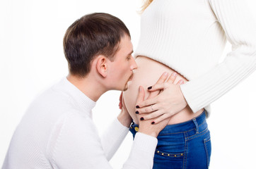 Fototapeta premium The couple is waiting in anticipation of the birth of their chil
