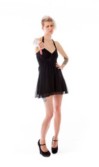 negative model showing thumbs down