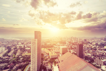 city aerial view of Bangkok,Thailand