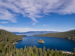 Fototapeta na wymiar Lake Tahoe, Emerald Bay and Fannette Island