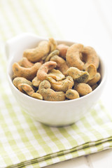 cashew nuts coated wasabi