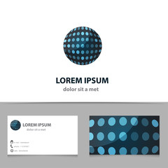 Abstract vector logo design template with business card