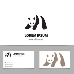 Abstract vector panda logo design template with business card © Vectorbox