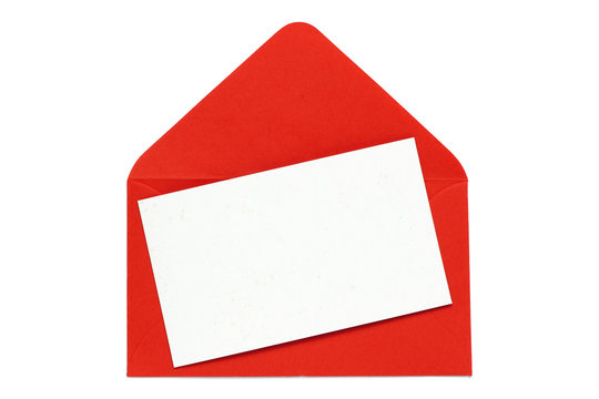 red envelope with blank white card