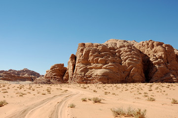 Fototapeta na wymiar Wadi Rum desert landscape, Jordan.