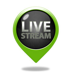 Live stream pointer icon on white background