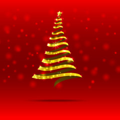 011-Gold ribbon  christmas tree