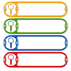 Obraz premium four frames with screws and magnifier