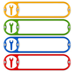 Obraz premium four frames with screws and spanner