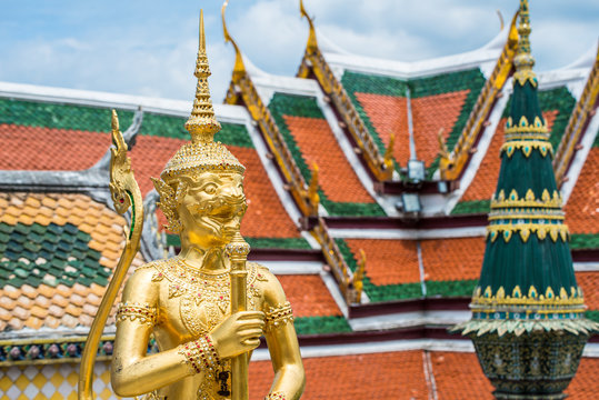 The giant statue guard of royal palace in Bangkok, Thailand