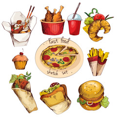 Fast food sketch set