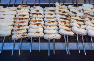 Grilled bananas Thai dessert.