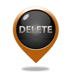 delete pointer icon on white background