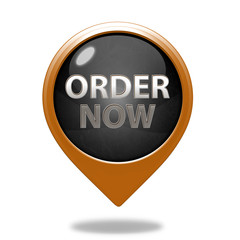 Order now pointer icon on white background