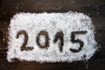 Jahreswechsel 2015 in Schnee geschrieben