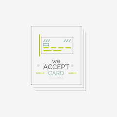 Line design shopping stamps, accept card label