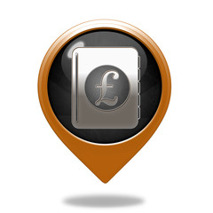 pound money book pointer icon on white background