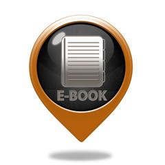 E-book pointer icon on white background