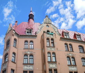 Fototapeta na wymiar Art nouveau architecture (Riga, Latvia)