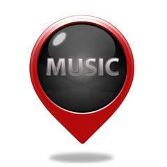 music pointer icon on white background