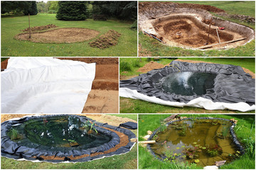 Construction d'un bassin de jardin - 72265094