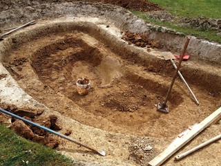 Construction d'un bassin de jardin - 72265450