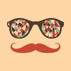 Hipster vintage sunglasses with triangles and squares.