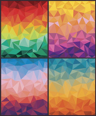 Set of backgrounds with triangles.