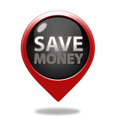 Save money pointer icon on white background