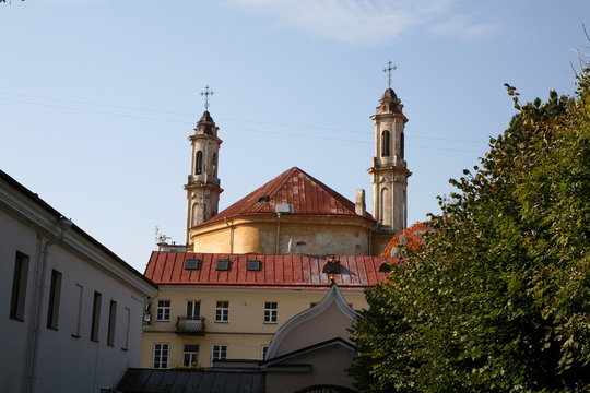 Old town image of the Holy Spirit Orthodox Church churchyard
