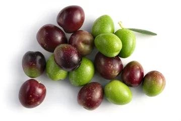Fototapeten organic red and green olives © MIGUEL GARCIA SAAVED