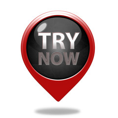 Try now pointer icon on white background