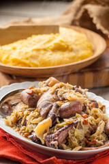 Bottaggio o cassoeula  con polenta gialla