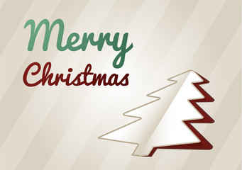 Merry Christmas wish card as vector illustration