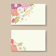 Beautiful floral business card template