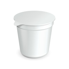 White Cup Tub Food Plastic Container For Dessert, Yogurt