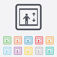 Elevator icon. Person symbol with up down arrows