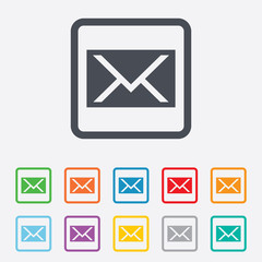 Mail icon. Envelope symbol. Message sign.