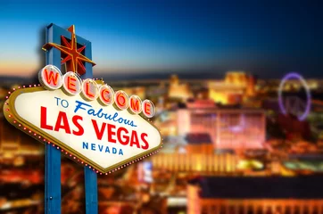 Foto auf Acrylglas Amerikanische Orte Willkommen in der Never Sleep-Stadt Las Vegas