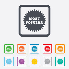 Most popular sign icon. Bestseller symbol.