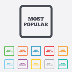 Most popular sign icon. Bestseller symbol.