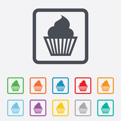 Muffin sign icon. Cupcake symbol.