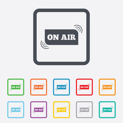 On air sign icon. Live stream symbol.